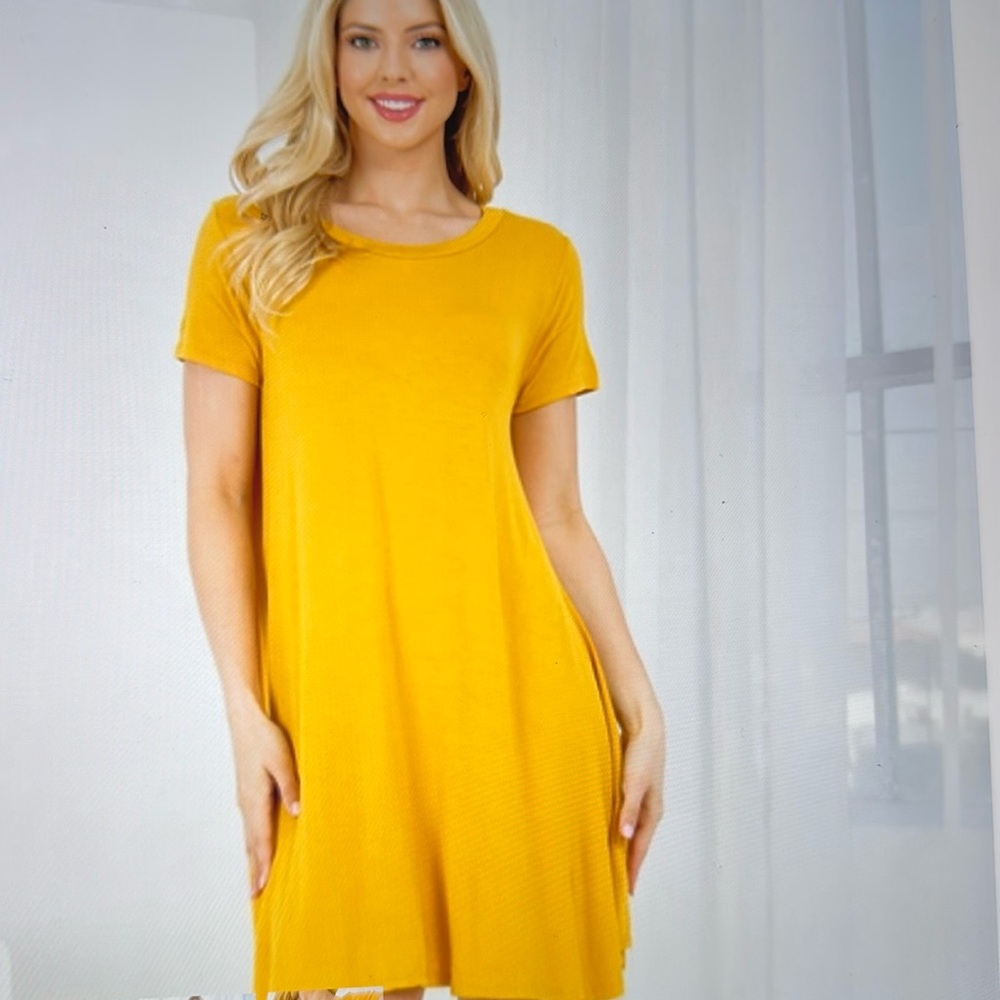 ❣️5|$25❣️Beautiful T shirt dress
Ginger G Mustard Shirt Dress 🌸 🆕 - Picture 4 of 8